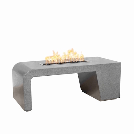 The Outdoor Plus 84 Rectangular Maywood Fire Table - Powder Coated Metal - Gray - Liquid Propane OPT-MYWPC84-GRY-LP